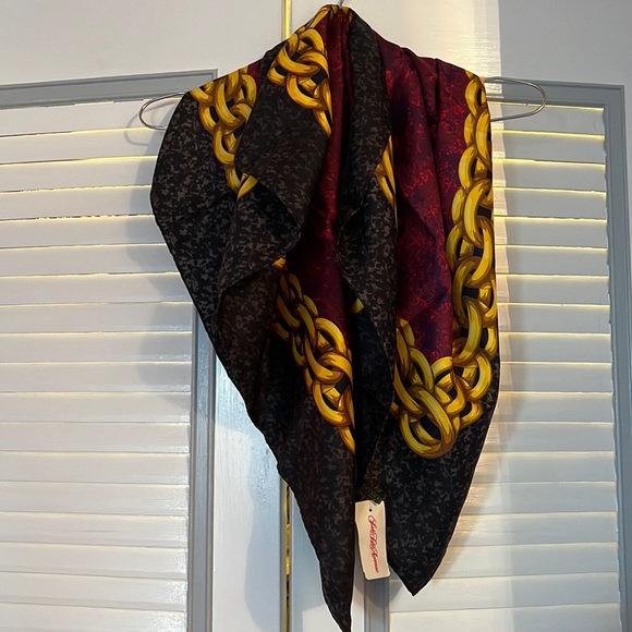 Paloma Picasso Accessories - NWT Paloma Picasso 100% Silk Chain Link Scarf